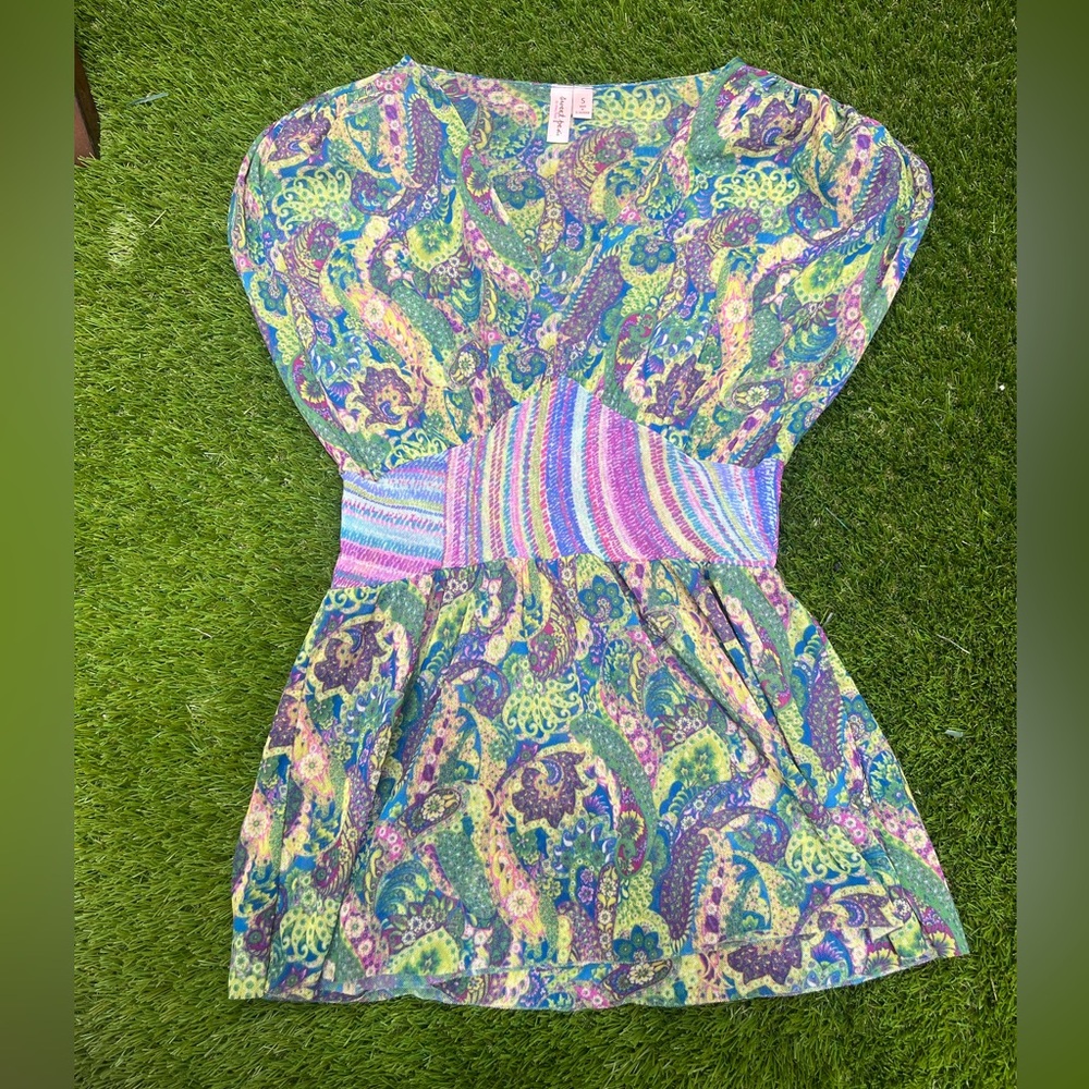 Funky Swirly Colorful Sweet Pea Blouse